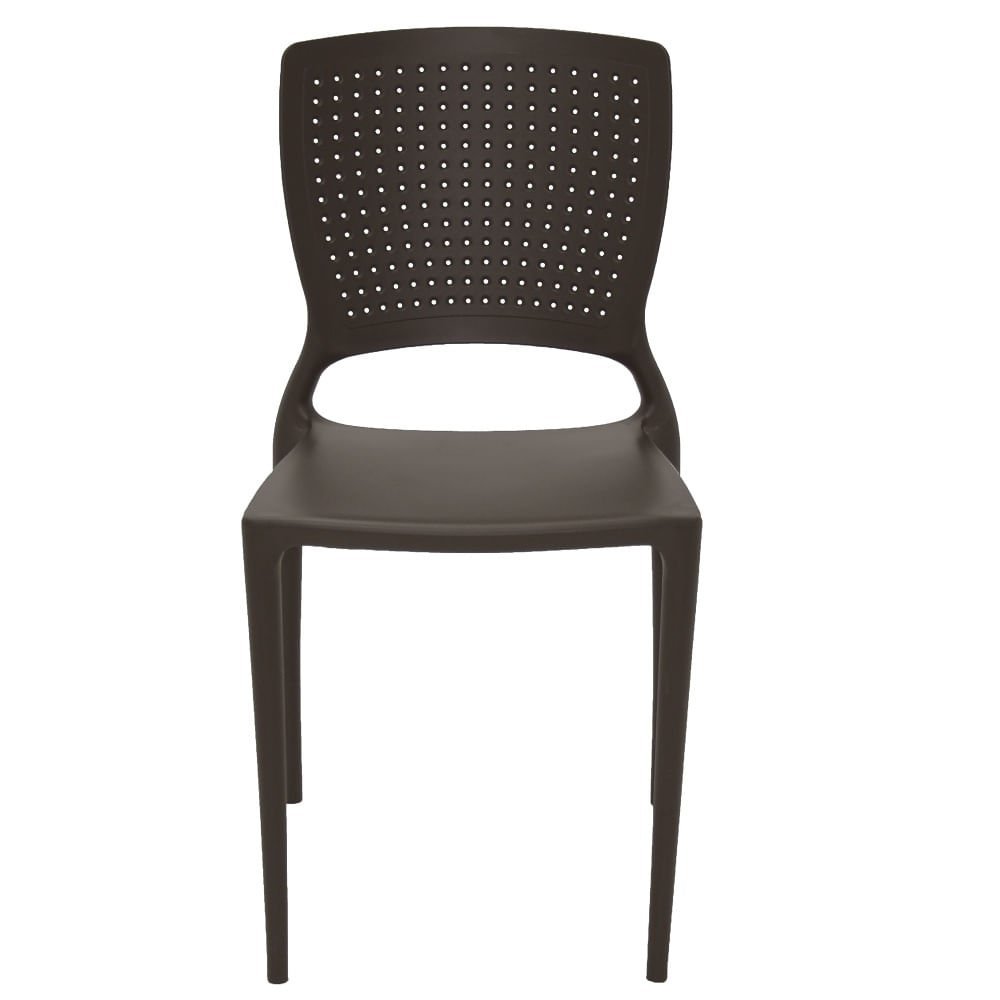Cadeira Plástica Tramontina Safira Marrom - 1
