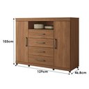 Ver imagem 2 de Guarda Roupa Casal com Cômoda Buriti Havana Master 6 Portas Bater 4 Gavetas MDF-MDP Espelho Pés