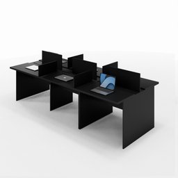 Mesa Escritório Plataforma 6 Lugares 2,70x1,20 Preto Inteira! - 3