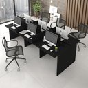 Ver imagem 1 de Mesa Escritório Plataforma 6 Lugares 2,70x1,20 Preto Inteira!