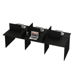 Mesa Escritório Plataforma 6 Lugares 2,70x1,20 Preto Inteira! - 4