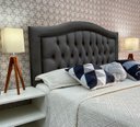 Ver imagem 2 de Cabeceira Queen 160 Cama Box Sophia Provençal Cinza Suede com Pés Rbl