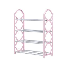 Organizador de Sapatos Preto com 4 Andares para Calçados:rosa - 1