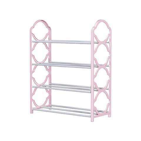 Organizador de Sapatos Preto com 4 Andares para Calçados:rosa