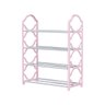 Organizador de Sapatos Preto com 4 Andares para Calçados:rosa - 1