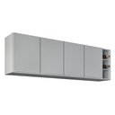 Ver imagem 2 de Armário de Cozinha Aéreo Nevada com Nicho 180cm 4 Portas Cinza Claro - Lumil Lumil Móveis