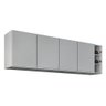 Armário de Cozinha Aéreo Nevada com Nicho 180cm 4 Portas Cinza Claro - Lumil Lumil Móveis - 2