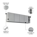 Ver imagem 3 de Armário de Cozinha Aéreo Nevada com Nicho 180cm 4 Portas Cinza Claro - Lumil Lumil Móveis