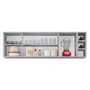 Ver imagem 6 de Armário de Cozinha Aéreo Nevada com Nicho 180cm 4 Portas Cinza Claro - Lumil Lumil Móveis