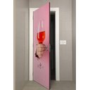 Ver imagem 3 de Adesivo Para Porta Cozinha Mão Segurando Taça De Vinho- 93X210Cm