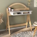 Ver imagem 1 de Mesa Escrivaninha Mali 100% Mdf Natura/branco - Pnr Móveis