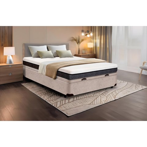 Cama Box Baú Casal Serenelife - Chenille Bege