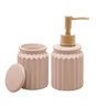 Kit Banheiro 2 Peças Stripes Nude e Dourado Fineza - 1