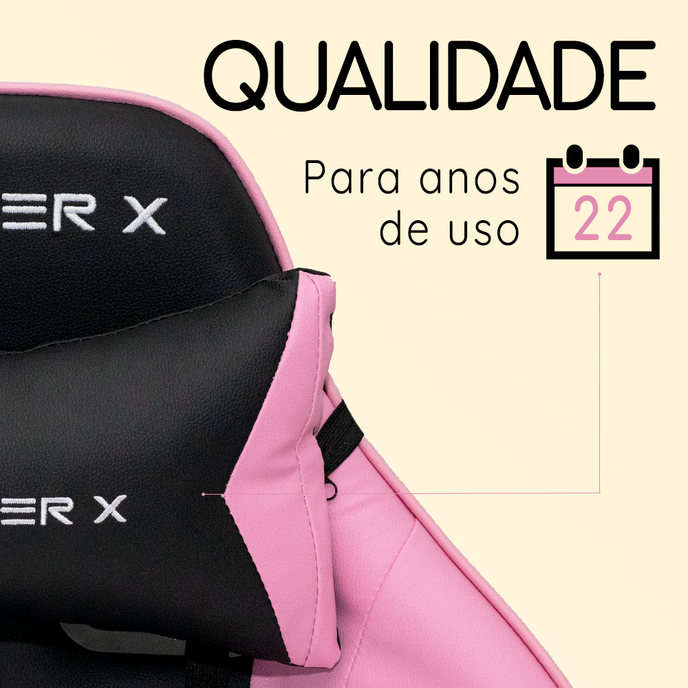 Cadeira Gamer Racer X Comfort Rosa Novo - 8