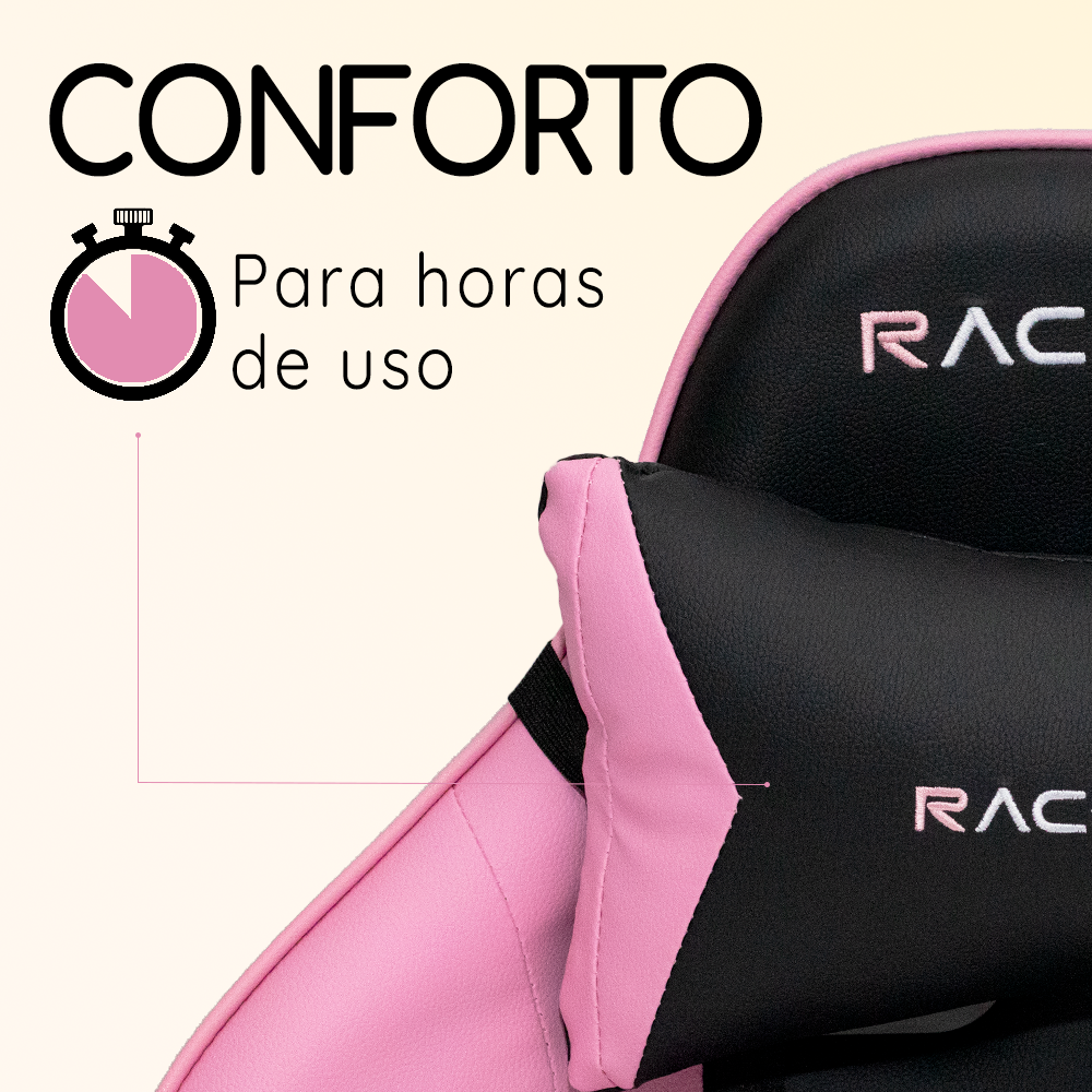 Cadeira Gamer Racer X Comfort Rosa Novo - 7