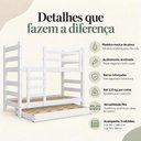 Ver imagem 3 de Treliche Madeira Maciça - Vira 2 Camas - com Colchões Inclusos Multimóveis CR35682 Branco