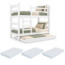 Ver imagem 2 de Treliche Madeira Maciça - Vira 2 Camas - com Colchões Inclusos Multimóveis CR35682 Branco