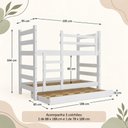 Ver imagem 4 de Treliche Madeira Maciça - Vira 2 Camas - com Colchões Inclusos Multimóveis CR35682 Branco