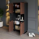 Ver imagem 5 de Armário Alto Estante para Escritório com 4 Portas e Prateleiras 80 x 45 x 160 cm F5 Office