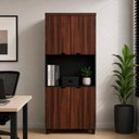 Ver imagem 1 de Armário Alto Estante para Escritório com 4 Portas e Prateleiras 80 x 45 x 160 cm F5 Office