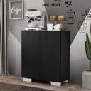 Ver imagem 7 de Aparador Buffet 2 Portas Com Pés Quadrados Veneza Multimóveis V3610 Preto/Branco Preto/Branco