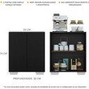 Ver imagem 6 de Aparador Buffet 2 Portas Com Pés Quadrados Veneza Multimóveis V3610 Preto/Branco Preto/Branco
