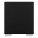 Ver imagem 3 de Aparador Buffet 2 Portas Com Pés Quadrados Veneza Multimóveis V3610 Preto/Branco Preto/Branco