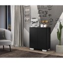 Ver imagem 2 de Aparador Buffet 2 Portas Com Pés Quadrados Veneza Multimóveis V3610 Preto/Branco Preto/Branco