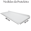 Ver imagem 4 de 2 Aparadores para Livros Suporte Separador Bibliocanto + Prateleira Suspensa Multiuso 60cm Branco