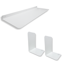 Ver imagem 3 de 2 Aparadores para Livros Suporte Separador Bibliocanto + Prateleira Suspensa Multiuso 60cm Branco