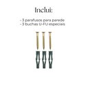 Ver imagem 2 de 2 Aparadores para Livros Suporte Separador Bibliocanto + Prateleira Suspensa Multiuso 60cm Branco