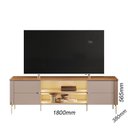 Ver imagem 3 de Rack para TV até 75 Polegadas Industrial com LED e Pés de Metal 180cm Brasilia Marrom