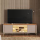 Ver imagem 1 de Rack para TV até 75 Polegadas Industrial com LED e Pés de Metal 180cm Brasilia Marrom