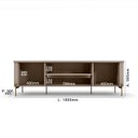 Ver imagem 4 de Rack para TV até 75 Polegadas Industrial com LED e Pés de Metal 180cm Brasilia Marrom