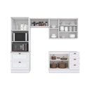 Ver imagem 5 de Cozinha Modulada Henn Americana 4 Peças (2 Armários + 1 Balcão + 1 Paneleiro) C4p11 Branco