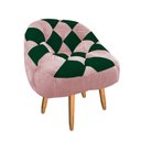 Ver imagem 2 de Poltrona Paloma Escritório Sala Pé Palito Suede Rosa Bebê e Suede Verde - Dominic Decor