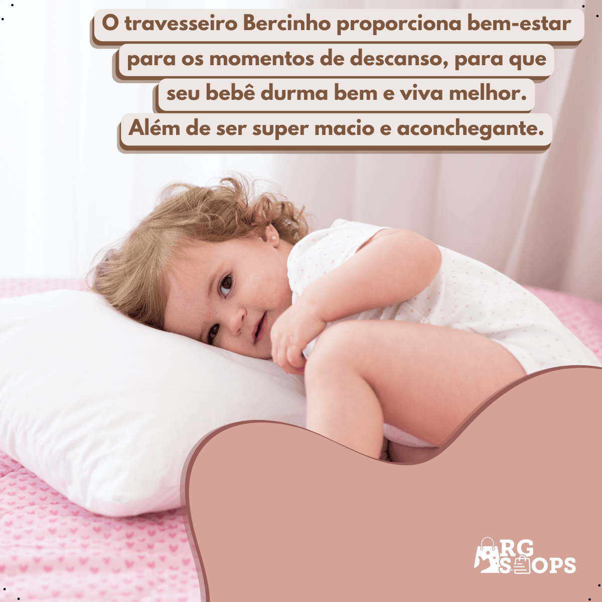 Travesseiro de Bebe 40cm X 30cm de 0 a 2 Anos Recem Nascido - 4