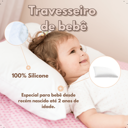 Travesseiro de Bebe 40cm X 30cm de 0 a 2 Anos Recem Nascido - 6