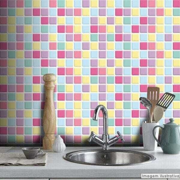 Papel de Parede Pastilha para Cozinha 3D Mix Candy - 58x300cm - 1