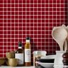 Papel de Parede Pastilha para Cozinha 3D Vermelho - 58x300cm - 1