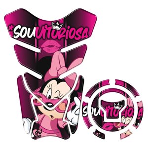 Kit Protetor Tanque Adesivo Moto Honda Acima 2018 Minnie Teu Adesivo Rosa