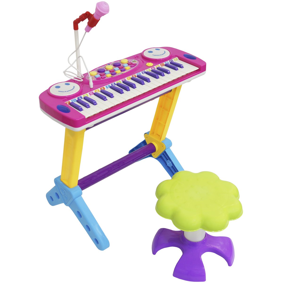 Teclado Infantil Musical Vermelho 31 Teclas 4 Sons Tambores Importway