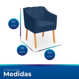 Poltrona Cadeira para Sala Confortável e Moderna Mila Suede - 6