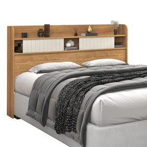 Cabeceira Dubai Mdf Funcional Portas Correr Tamanhos:casal/bege