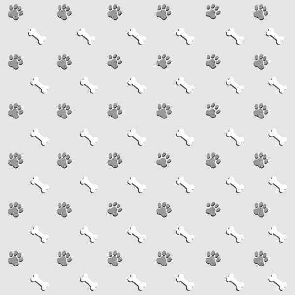 Papel de Parede Pet Shop Patas Cachorro Cinza - 58x300cm - 3