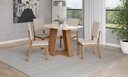 Ver imagem 1 de Mesa de Jantar Lins 120 C/ Vidro Nature/off White - Henn