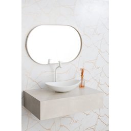 Espelho Grande Oval com Moldura em Metal Decorativo 115 X 50cm - 1