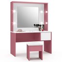 Ver imagem 4 de Penteadeira Infantil Aquarel com LED MDF-MDP Branco e Rosa Oft Móveis