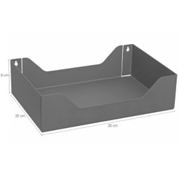 Porta Objetos de Parede Organizador de Acessórios 30x20cm Grande Cinza Masutti Organize - 3 Porta Objetos de Parede Organizador de Acessórios 30x20cm Grande Cinza Masutti Organize - 3