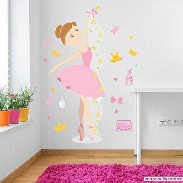Régua de Crescimento Infantil Bailarina - 1 Kit Infantil com Régua - 1